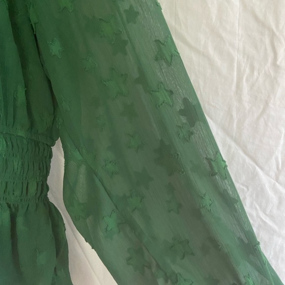 Torrid Crinkle Chiffon With Star Smocked Waist Puff Sleeve Top Size 3 / 3X - Picture 8 of 11